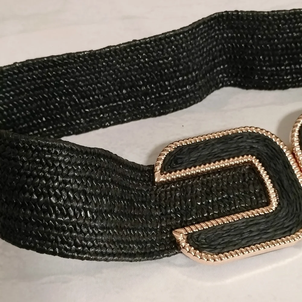 JdlspplWomen's Braided Thick Belt Fashion Holeless Wide Stretchy Medium